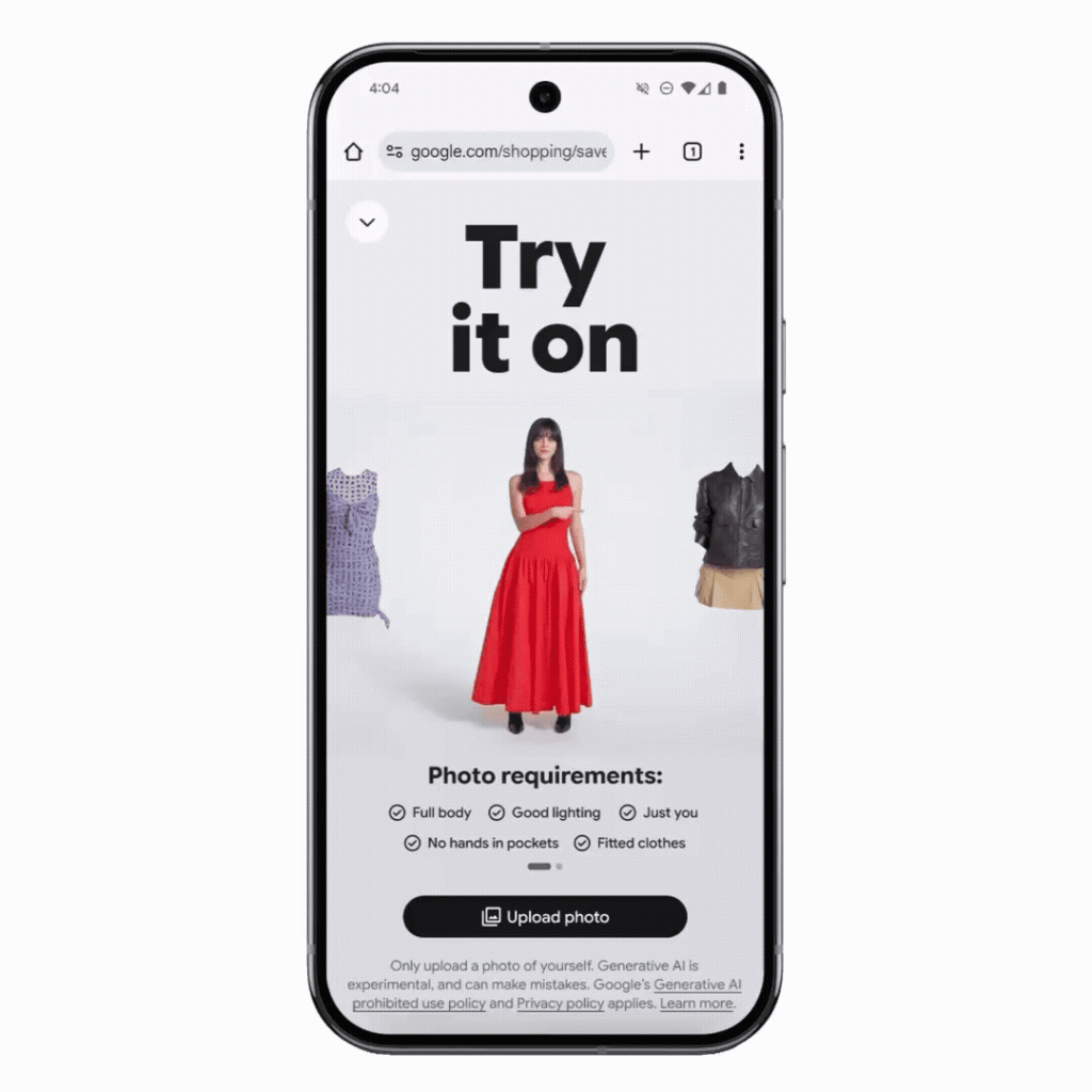 Google lanza IA para probarte ropa con tu foto
