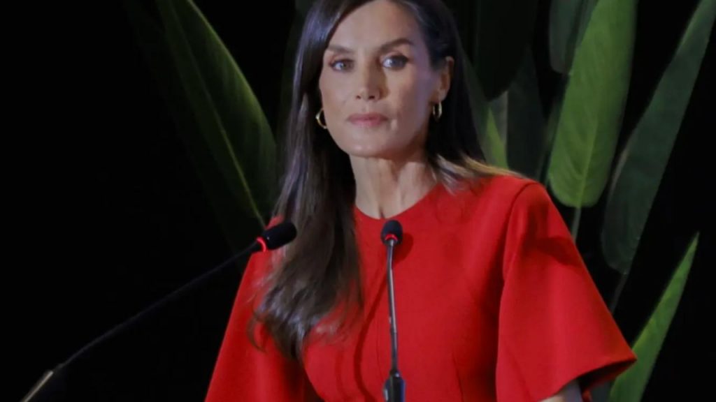 La Reina Letizia deslumbra en el Día Mundial de la Salud Mental 2025 con un vestido rojo de Adolfo Domínguez, generando debate entre moda y mensaje. Su estilismo, similar al de la Princesa Leonor, busca destacar la importancia de la salud mental y la lectura.