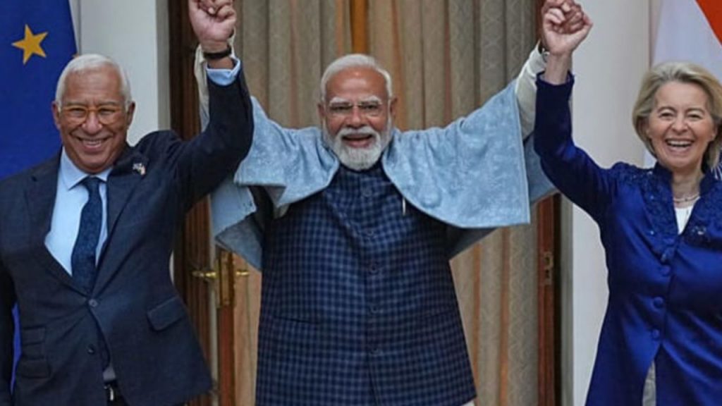 La UE e India impulsan un acuerdo comercial que aspira a crear un mercado de 2.000 millones de personas, duplicar exportaciones europeas y reducir dependencias de Rusia y China, aunque persisten exclusiones agrícolas y dudas sobre su alcance real.